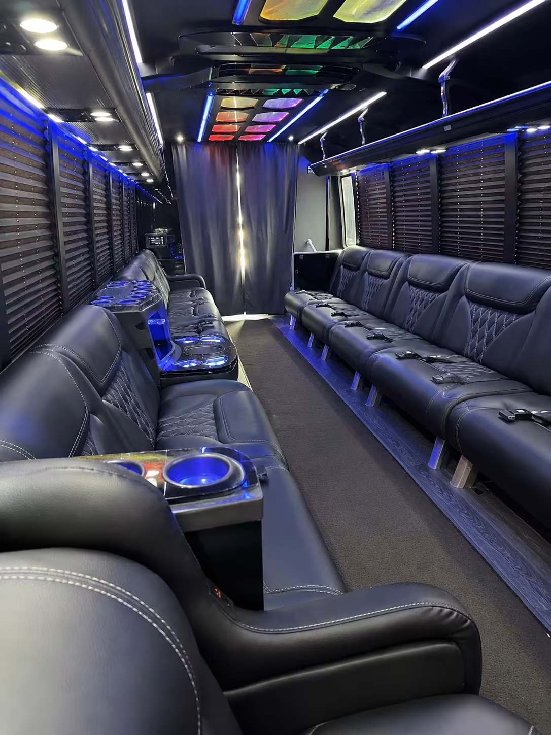 15 passenger party bus inside