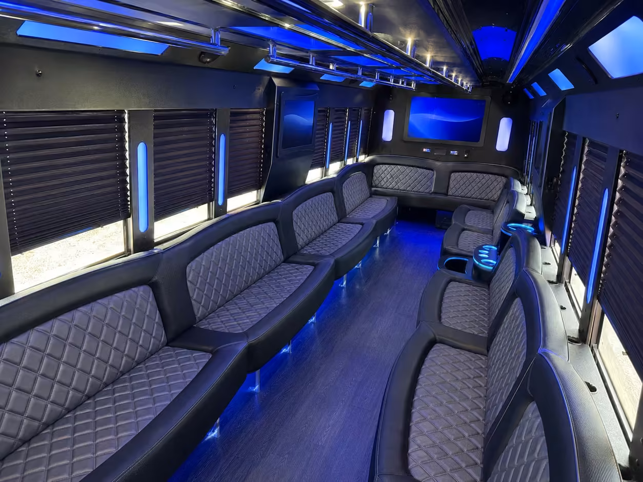 18 passenger party bus interior