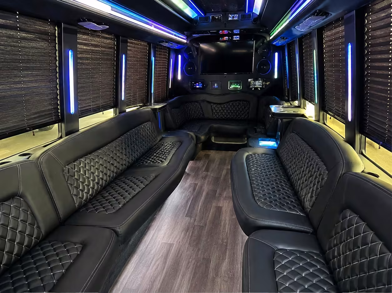 25 passenger party bus interior